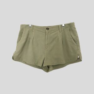 Aerie Light Green Cotton Lyocell Pleated Cotton Mini Shorts Gorpcore - XL